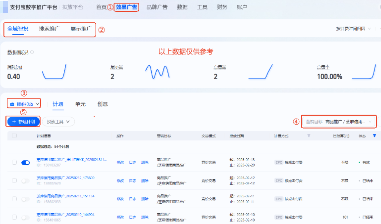新建支付宝广告推广计划 新建支付宝广告推广计划