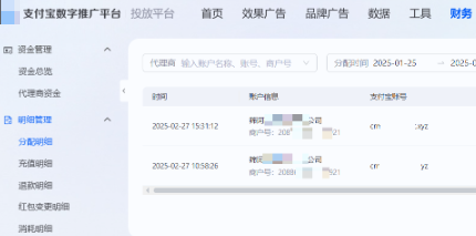 支付宝广告分配明细 支付宝广告分配明细