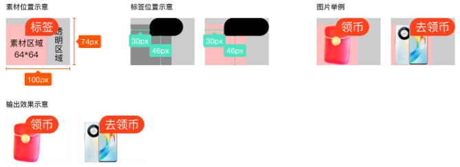 素材+标签支付宝广告素材页面示意