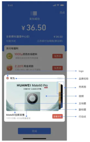 支付宝支付成功页广告-多卡片画廊图片样式