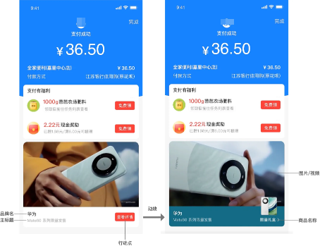 支付宝支付成功页广告-商品卷轴样式