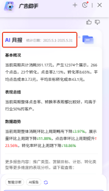 支付宝广告AI报告类型-月报