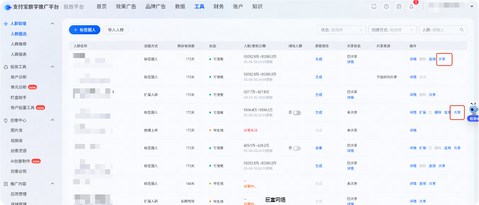 DMP人群资产共享能力 | 支付宝广告投放