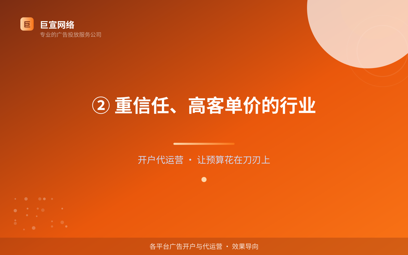 ② 重信任、高客单价的行业(服务内容介绍) ② 重信任、高客单价的行业(服务内容介绍)