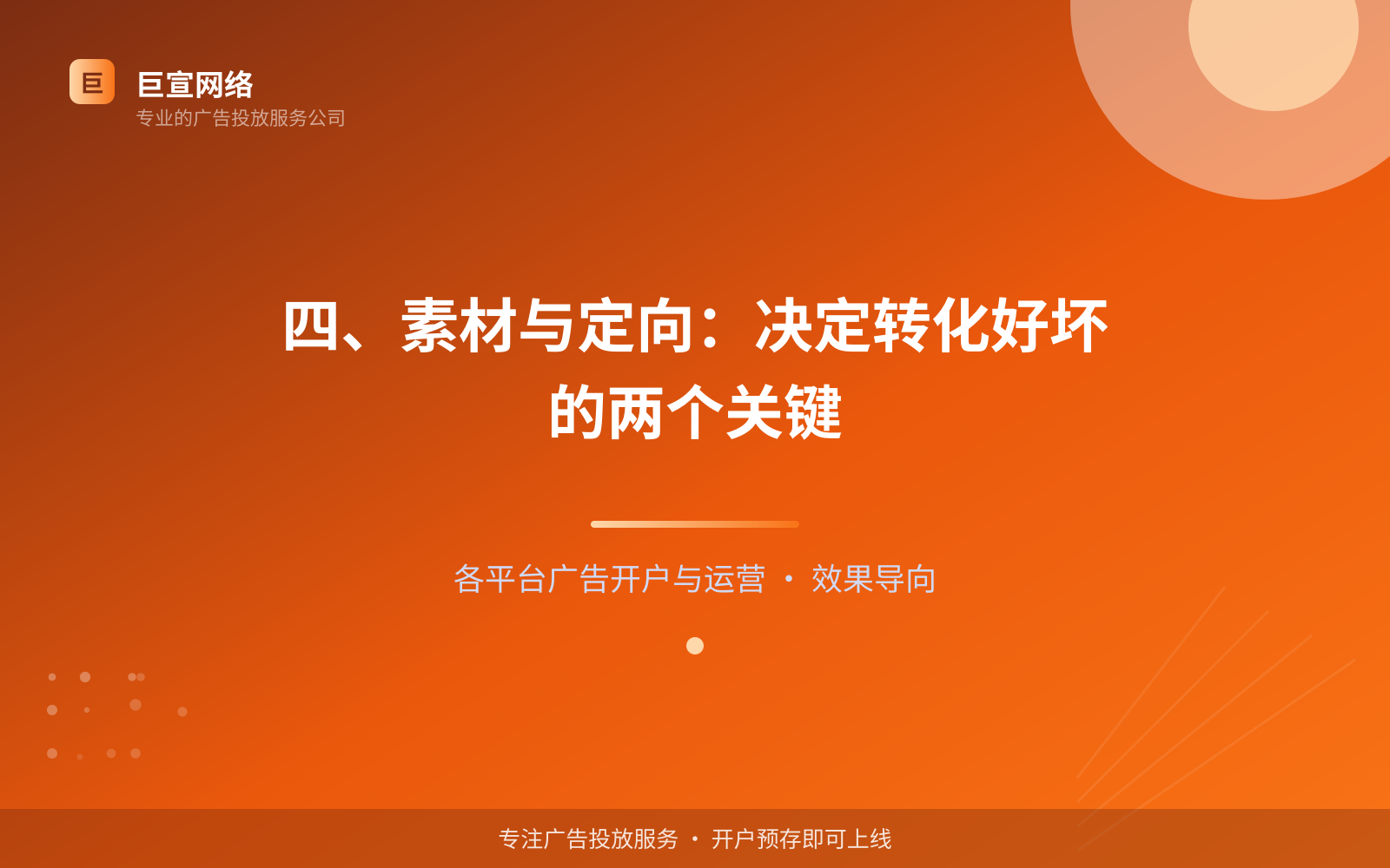 四、素材与定向:决定转化好坏的两个关键(投放方式对比) 四、素材与定向:决定转化好坏的两个关键(投放方式对比)